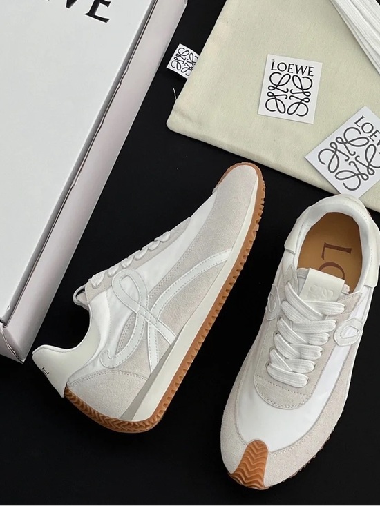 Loewe Other - Loewe White Leather & Gum Sole Low-Top Sneakers